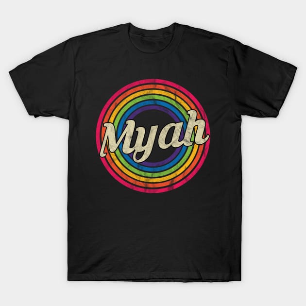 Myah - Retro Rainbow Faded-Style T-Shirt by MaydenArt